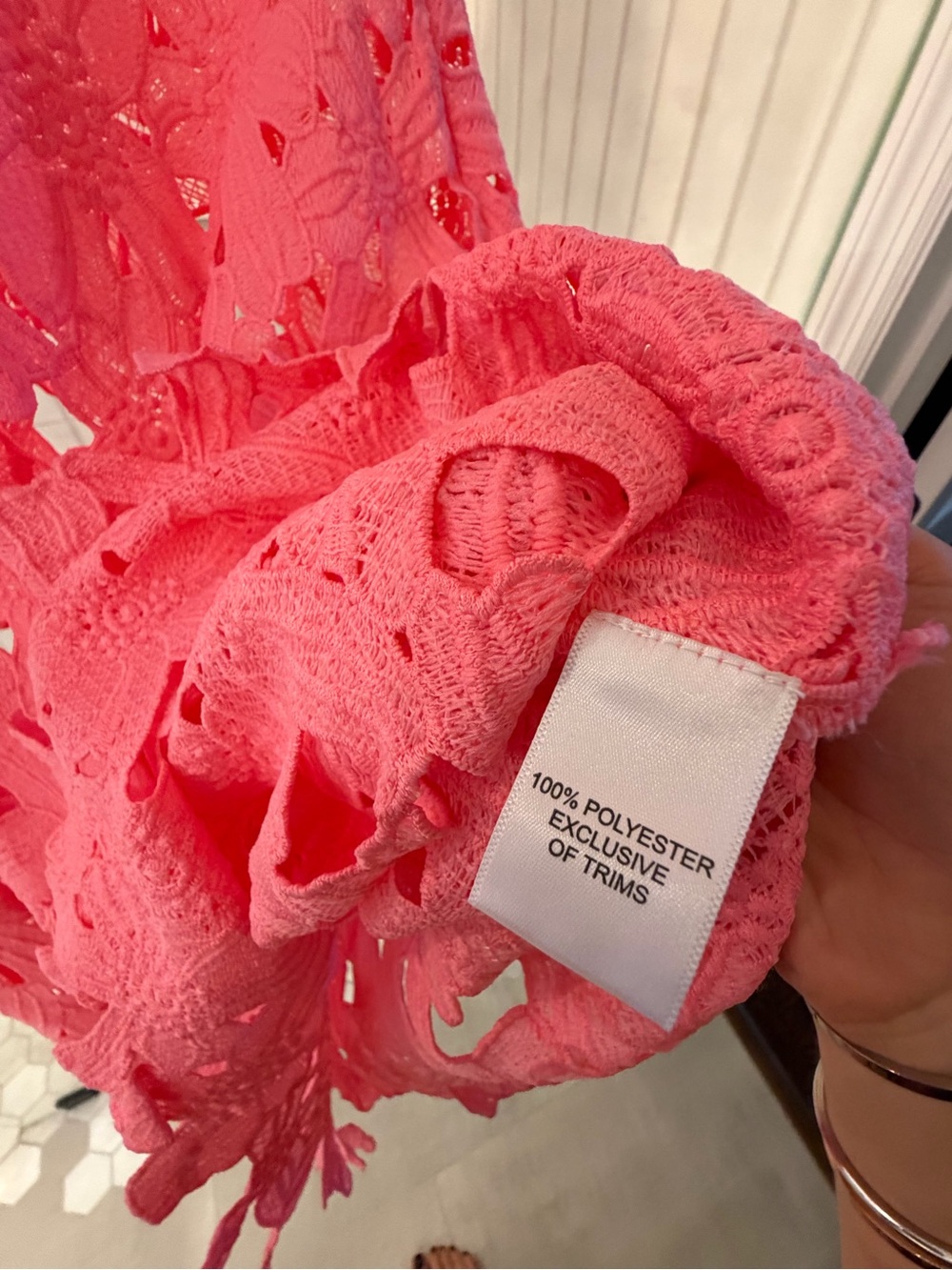 ANTONIO MELANI Hot Pink Crochet V-Neck Swim Coverup - Picture 4 of 6